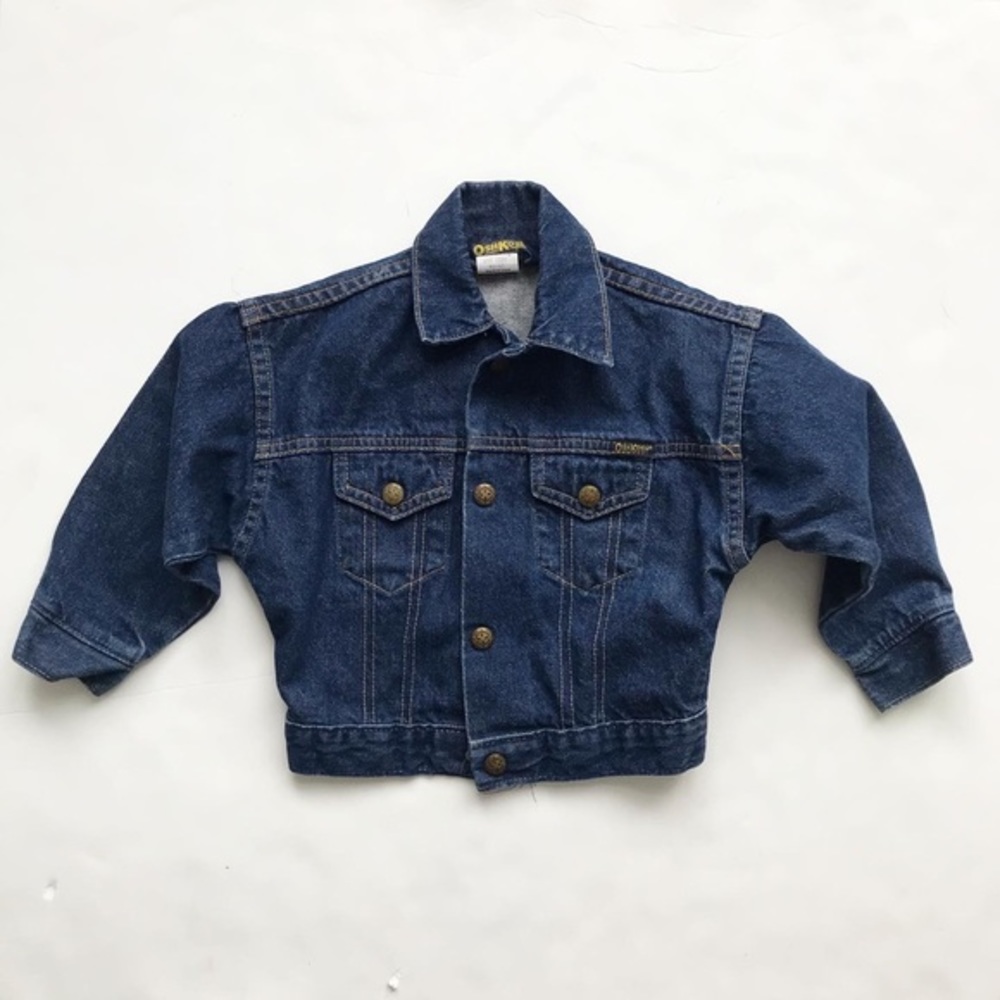 Vintage Oshkosh (made in USA) dark wash denim jacket EUC 3T
